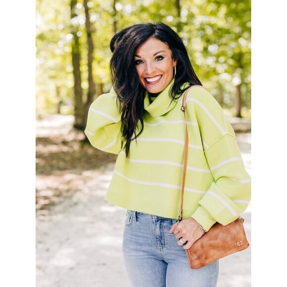 FREE PEOPLE Paulie Sweater in Lemonade Combo Size Medium - Picture 3 of 12